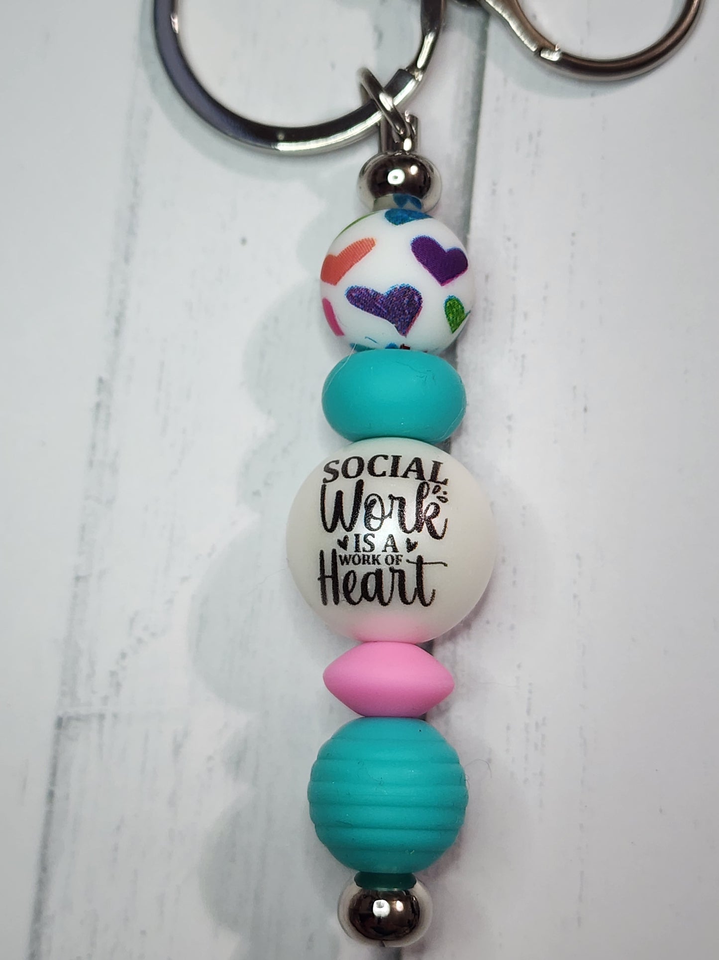 Social work is a work of heart keychain