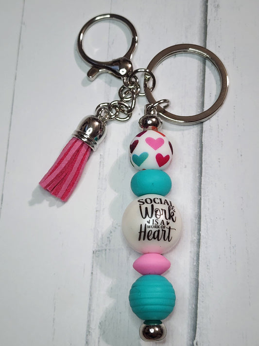 Social work is a work of heart keychain