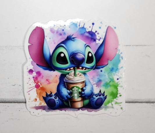 Stitch Starbucks inspired sticker