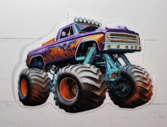 Monster truck purple sticker