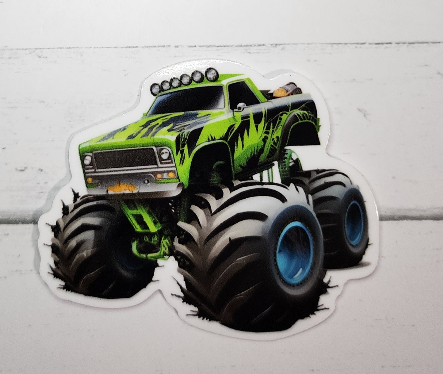 Monster truck green sticker