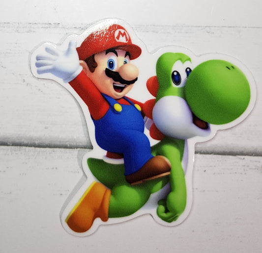 Mario and Yoshi inspired sticker