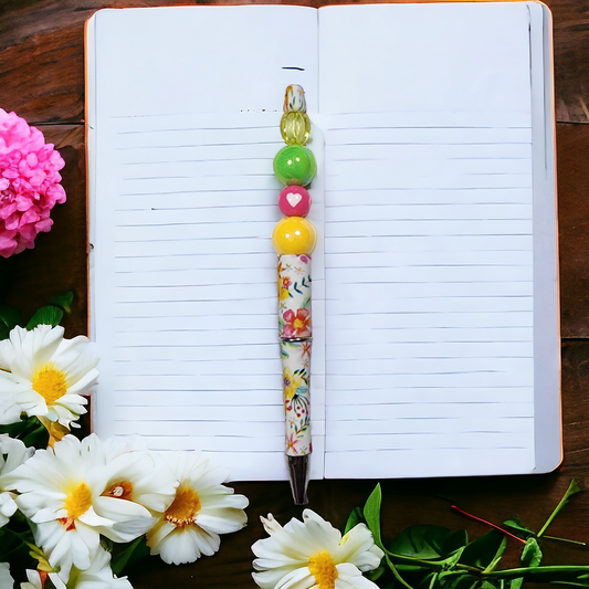 Flower beaded pen