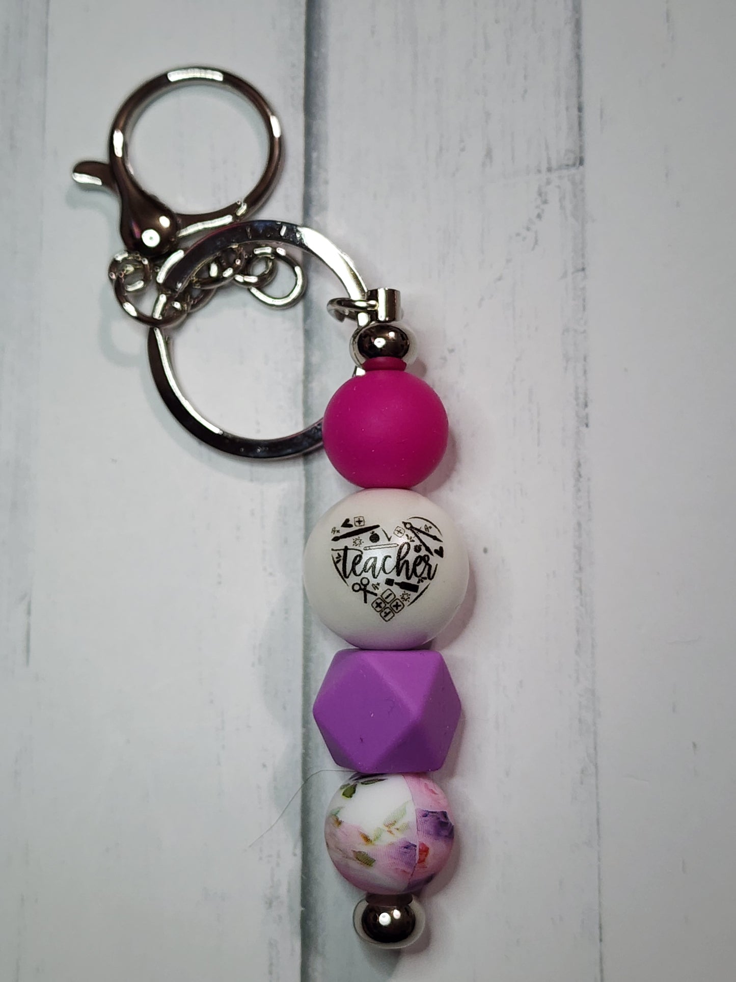 Teacher (heart) keychain