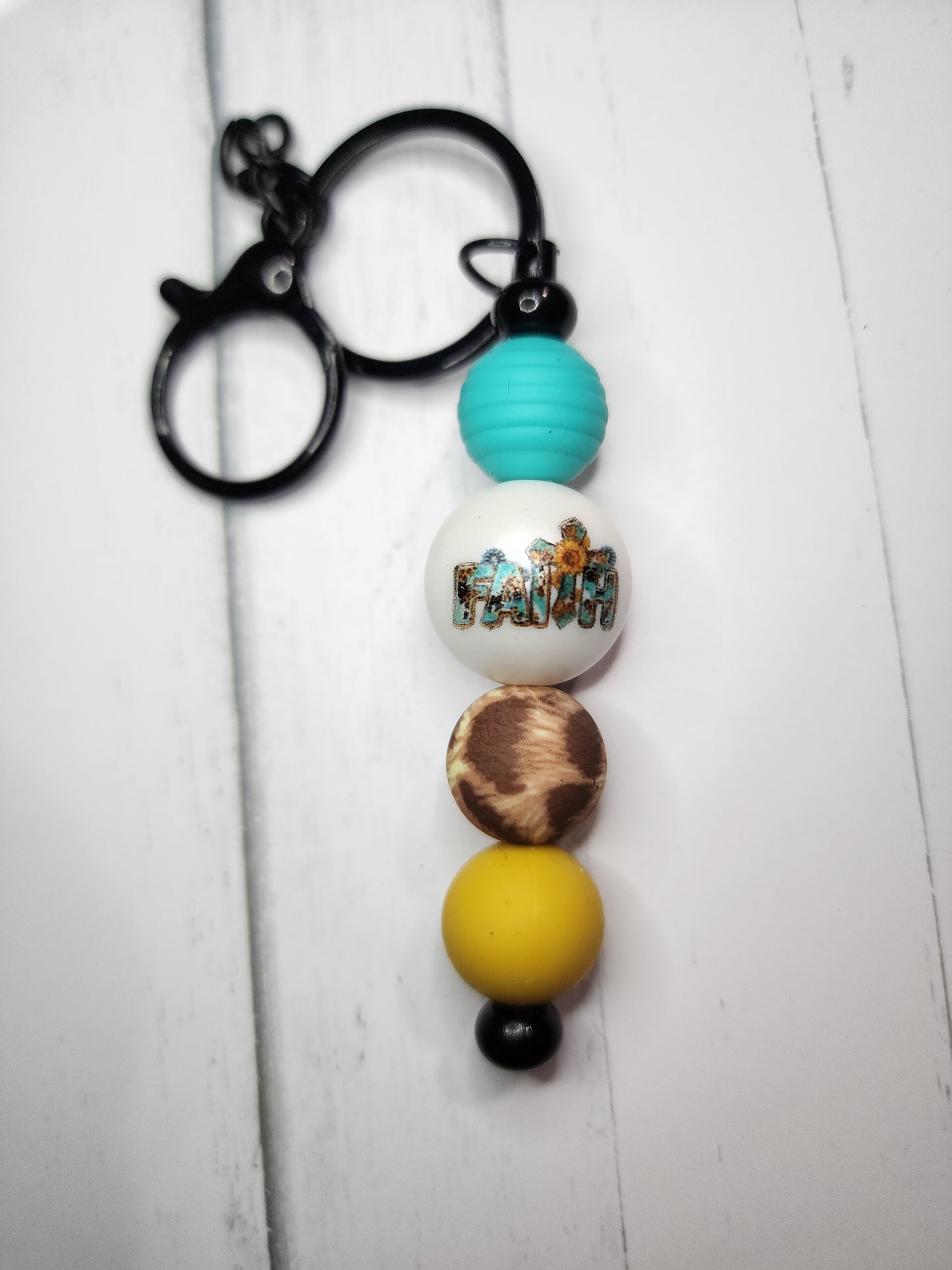 Faith (turquoise) keychain