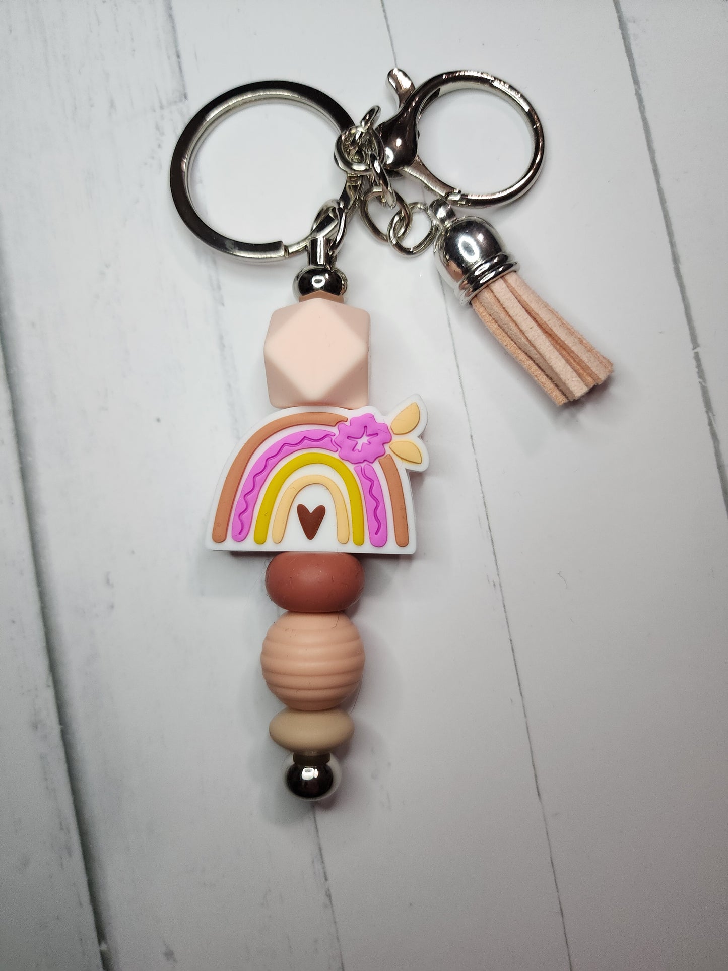 Rainbow (neutrals) keychain