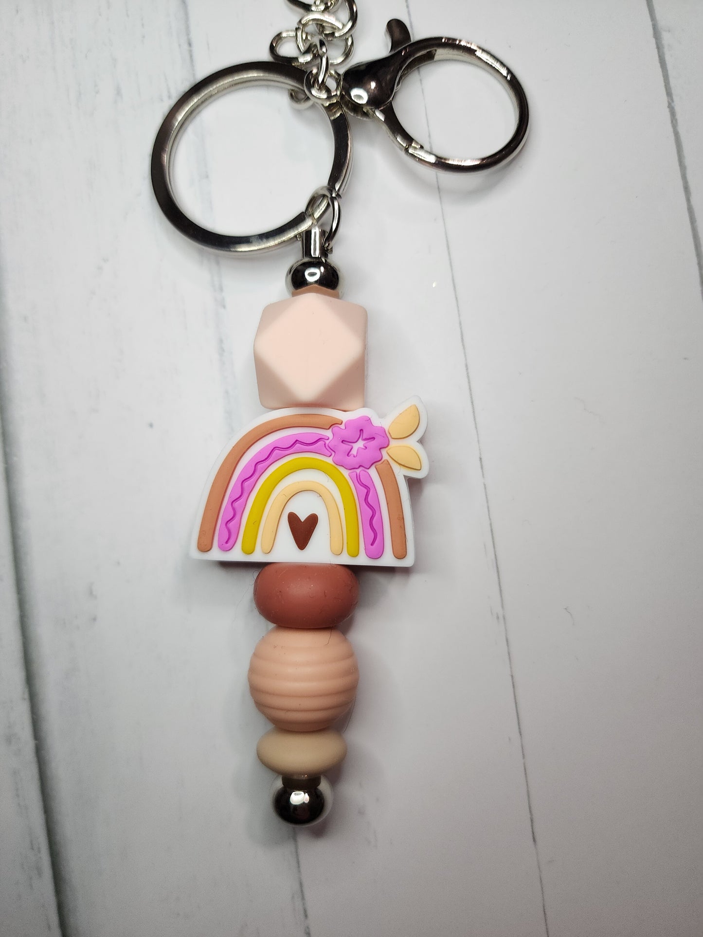 Rainbow (neutrals) keychain