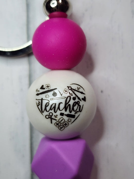 Teacher (heart) keychain