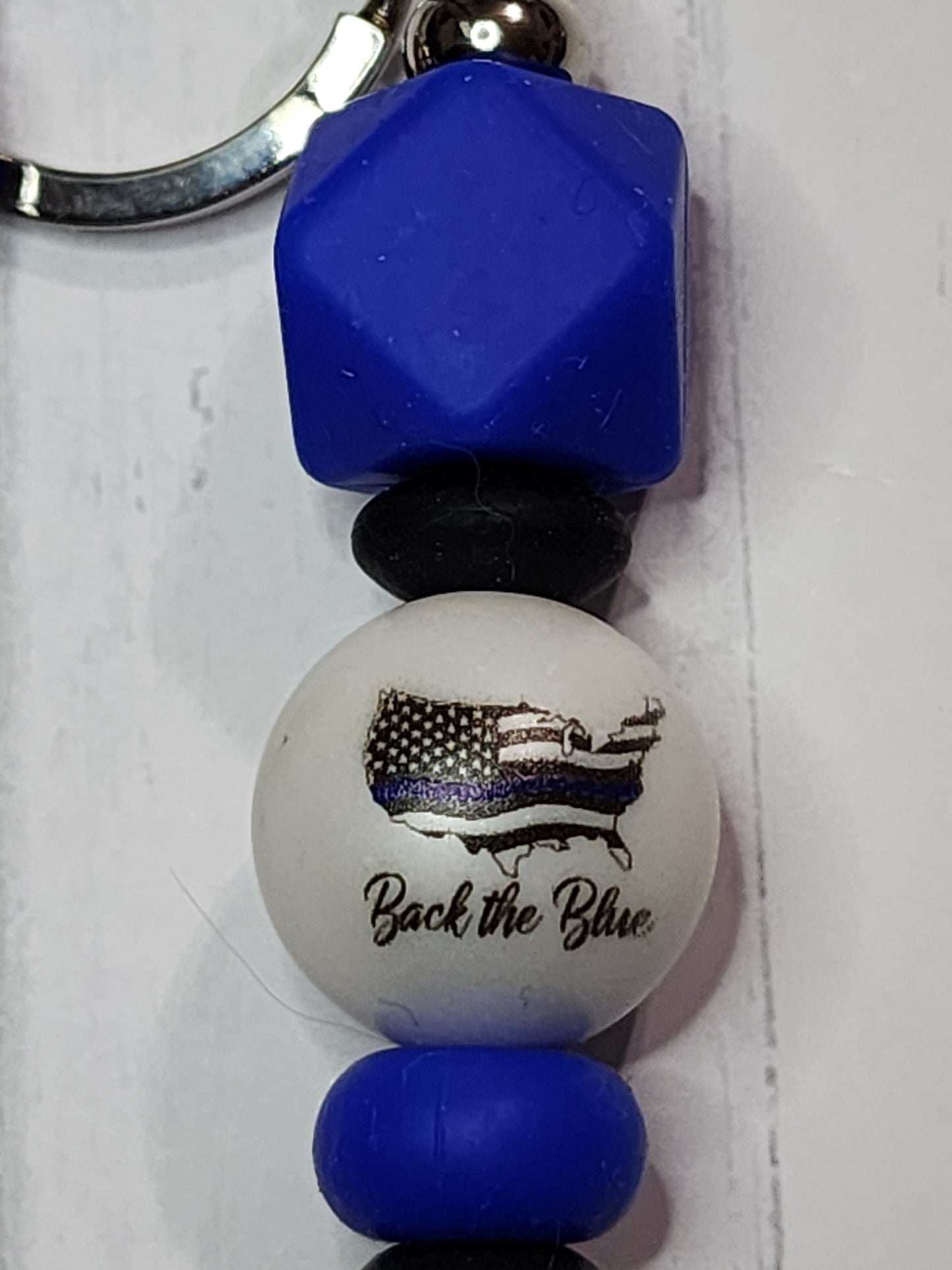 Back the blue keychain